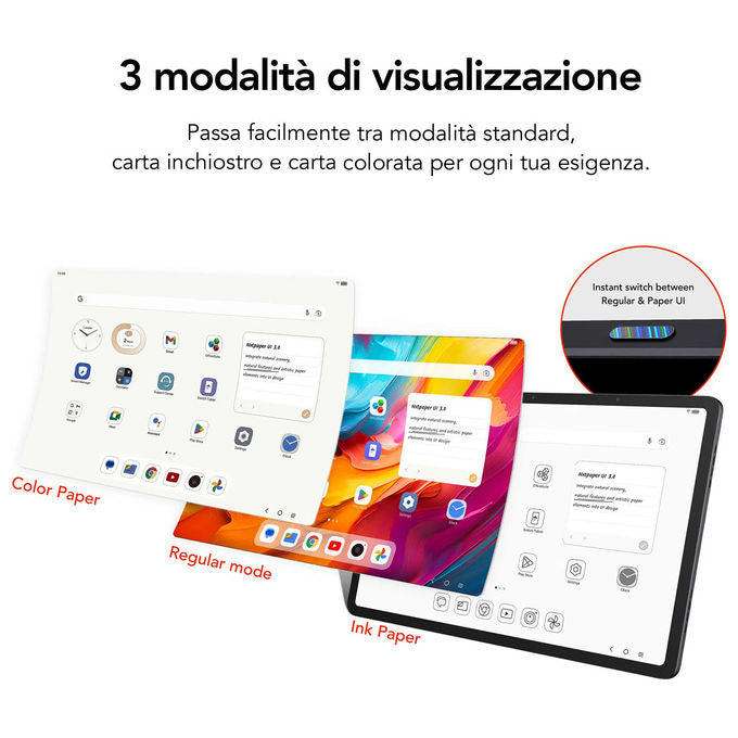 TCL 9469X2-2CLCA111-2 NXTPAPER 11 Plus Tablet Android 11.5'' 2.2K 120Hz MediaTek Helio G99 8GB 256GB WiFi Android 15 Bundle Flip Cover T-Pen colore Grigio