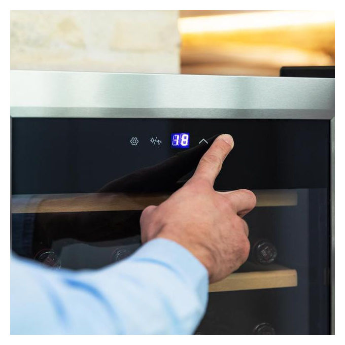 Cecotec 2450 Grand Sommelier Cantinetta Vino con Compressore 24 Bottiglie 63 L 5-18°C 45 dB Touch LED colore Inox