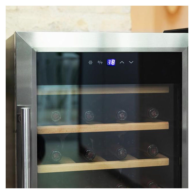 Cecotec 2450 Grand Sommelier Cantinetta Vino con Compressore 24 Bottiglie 63 L 5-18°C 45 dB Touch LED colore Inox