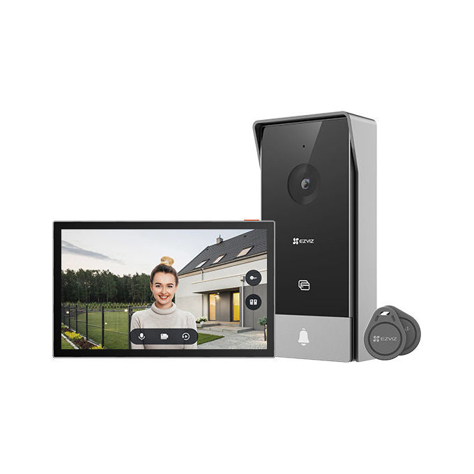 Ezviz CS-HP5-R100-1W2TFC Videocitofono Smart 3in1 Schermo 7'' Full HD 1080p Wi-Fi Dual Band Visione Notturna 6 m microSD 512 GB colore Nero Argento
