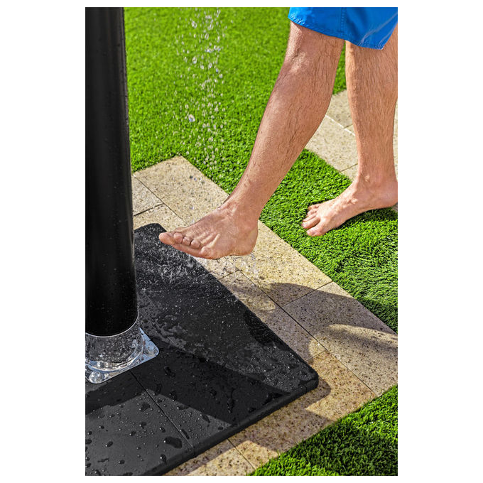 Bestway 58694 SolarFlow Doccia Solare da Giardino 8 L 218 cm base 50x50 cm colore Nero Acciaio Inox