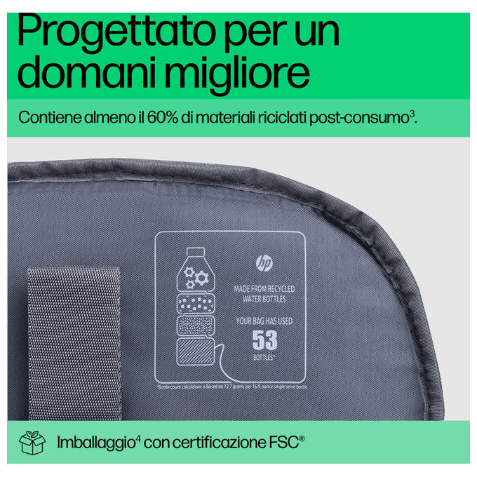 HP A2CC9AA Travel Plus Zaino Notebook 17.3'' 30L espandibile 35L RFID Impermeabile Apertura 180° colore Blu Grafite