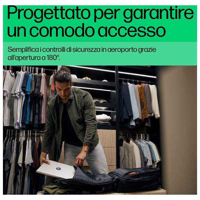 HP A2CC9AA Travel Plus Zaino Notebook 17.3'' 30L espandibile 35L RFID Impermeabile Apertura 180° colore Blu Grafite