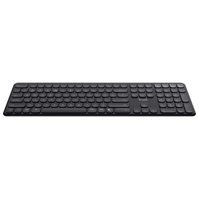 Trust 25633 Vaiya Tastiera Wireless Full-size Bluetooth 2.4 GHz Multi-dispositivo Layout QWERTY Italiano Ricaricabile USB-C colore Nero