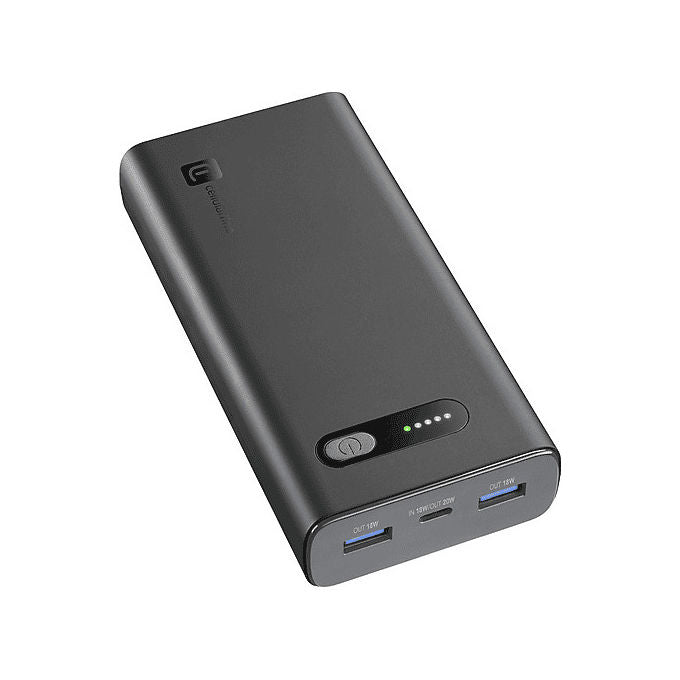 Cellularline PBFAST01PD20000K Fast PD Power Bank 20000 mAh USB-C 20W PD 2 USB-A 18W 3 dispositivi colore Nero