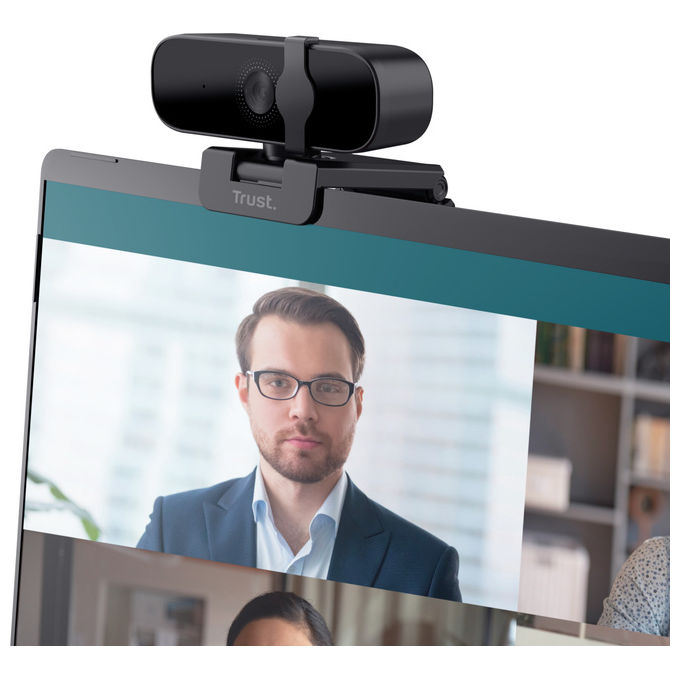 Trust 25548 Tanor Webcam Full HD 1080p 30fps Microfono Integrato Privacy Shutter USB Plug and Play colore Nero