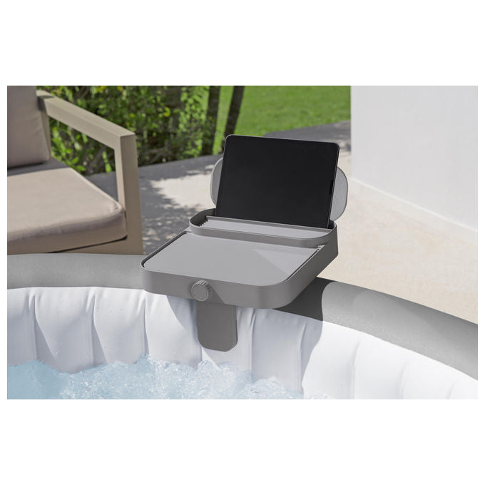 Bestway 60337 Lay-Z-Spa Xtras Vassoio Portaoggetti 4 in 1 Supporto Bevande Tablet Regolabile Universale colore Grigio