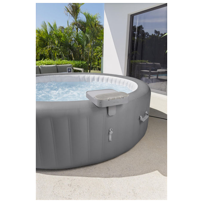 Bestway 60337 Lay-Z-Spa Xtras Vassoio Portaoggetti 4 in 1 Supporto Bevande Tablet Regolabile Universale colore Grigio