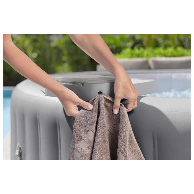 Bestway 60337 Lay-Z-Spa Xtras Vassoio Portaoggetti 4 in 1 Supporto Bevande Tablet Regolabile Universale colore Grigio