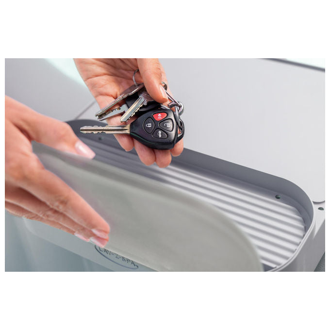 Bestway 60337 Lay-Z-Spa Xtras Vassoio Portaoggetti 4 in 1 Supporto Bevande Tablet Regolabile Universale colore Grigio