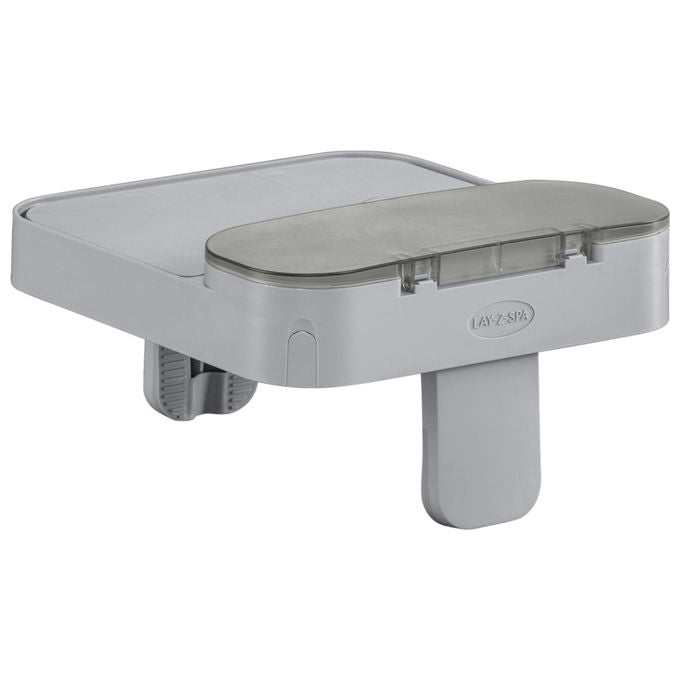 Bestway 60337 Lay-Z-Spa Xtras Vassoio Portaoggetti 4 in 1 Supporto Bevande Tablet Regolabile Universale colore Grigio