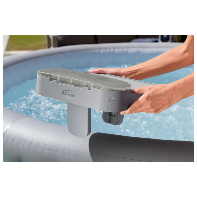 Bestway 60337 Lay-Z-Spa Xtras Vassoio Portaoggetti 4 in 1 Supporto Bevande Tablet Regolabile Universale colore Grigio