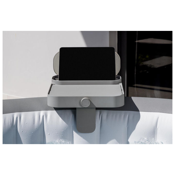 Bestway 60337 Lay-Z-Spa Xtras Vassoio Portaoggetti 4 in 1 Supporto Bevande Tablet Regolabile Universale colore Grigio