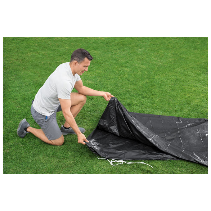 Bestway 58038 Copertura di Sicurezza per Piscina Rotonda Fuori Terra 457 cm colore Nero