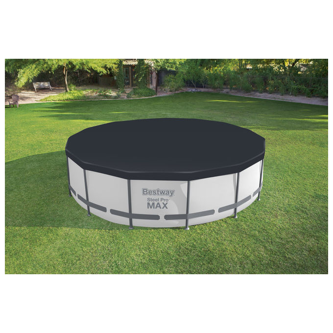 Bestway 58038 Copertura di Sicurezza per Piscina Rotonda Fuori Terra 457 cm colore Nero