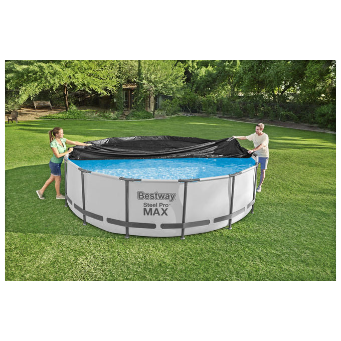 Bestway 58038 Copertura di Sicurezza per Piscina Rotonda Fuori Terra 457 cm colore Nero