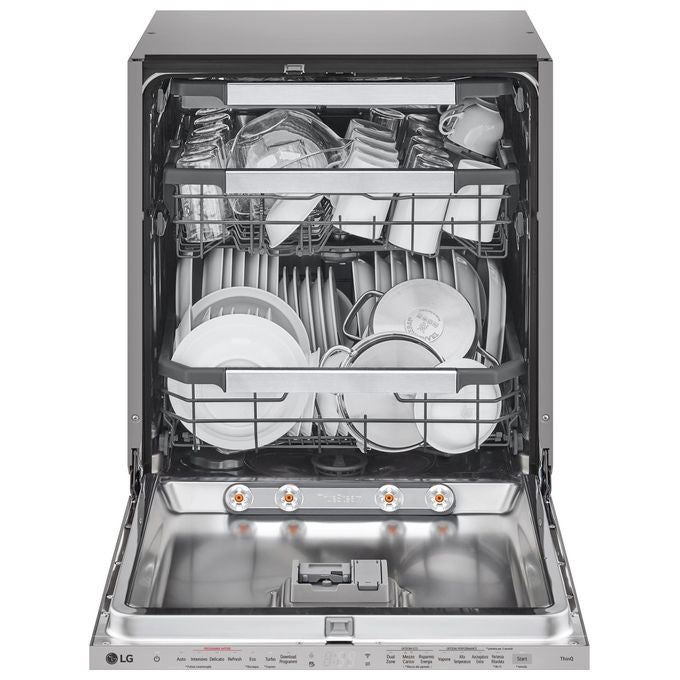 LG DB597TXS Serie 5 Lavastoviglie Incasso 14 coperti Classe A 43 dB QuadWash TrueSteam Wi-Fi (82x60x55 cm) colore Noble Steel