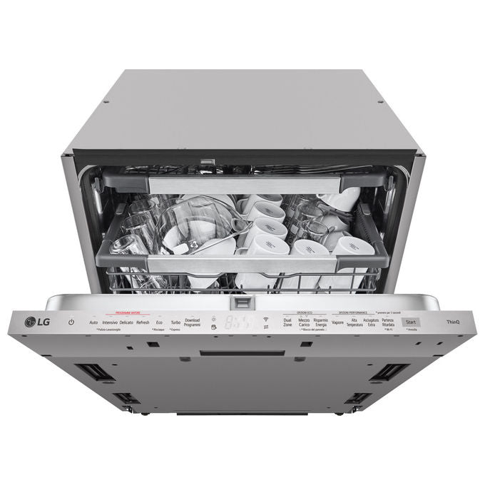 LG DB597TXS Serie 5 Lavastoviglie Incasso 14 coperti Classe A 43 dB QuadWash TrueSteam Wi-Fi (82x60x55 cm) colore Noble Steel