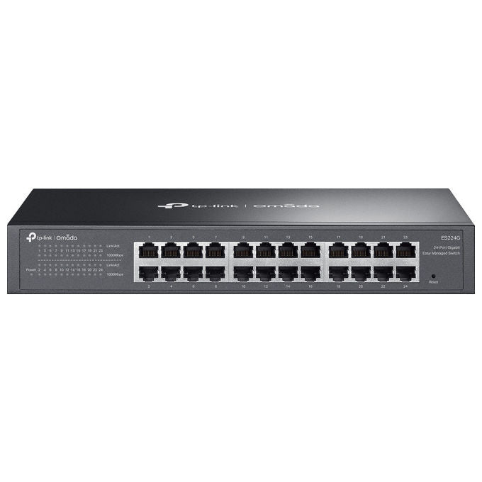 TP-Link ES224G Omada Switch Gigabit Easy Managed L2 24 porte RJ45 10-100-1000 Mbps Rack 19'' Fanless colore Nero