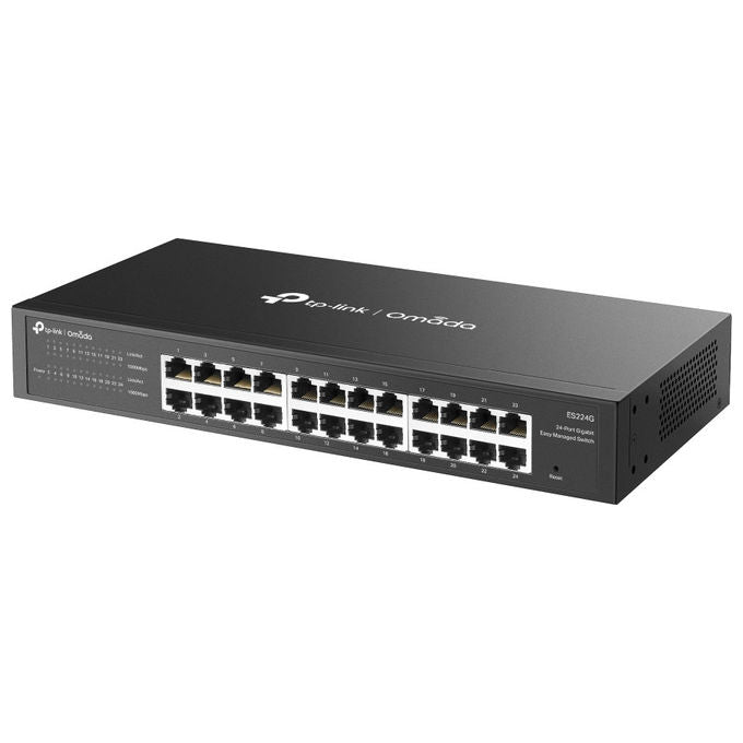 TP-Link ES224G Omada Switch Gigabit Easy Managed L2 24 porte RJ45 10-100-1000 Mbps Rack 19'' Fanless colore Nero