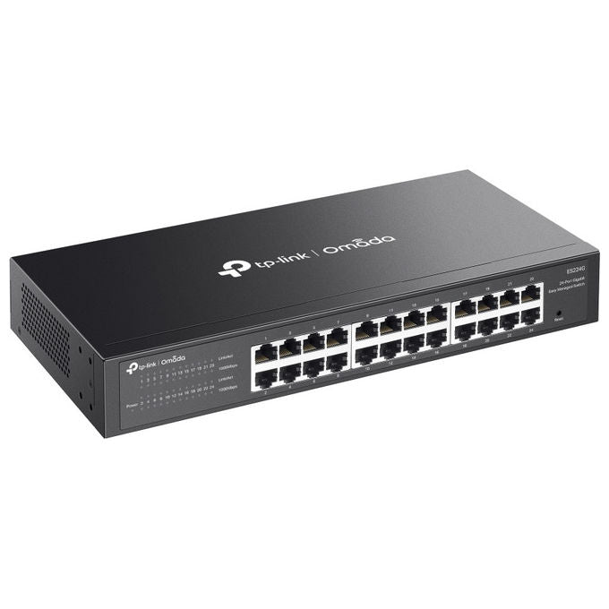 TP-Link ES224G Omada Switch Gigabit Easy Managed L2 24 porte RJ45 10-100-1000 Mbps Rack 19'' Fanless colore Nero