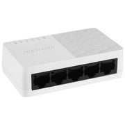 Hikvision DS-3E0505D-O Switch di Rete Unmanaged 5 porte Gigabit Ethernet 10-100-1000 Mbps Plug and Play montabile a parete colore Nero Bianco