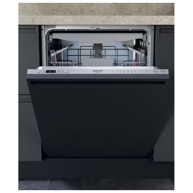 Hotpoint H0I D534A S Lavastoviglie da Incasso 14 coperti Classe D 44 dB Aquastop 9 programmi (82x60x56 cm) colore Argento