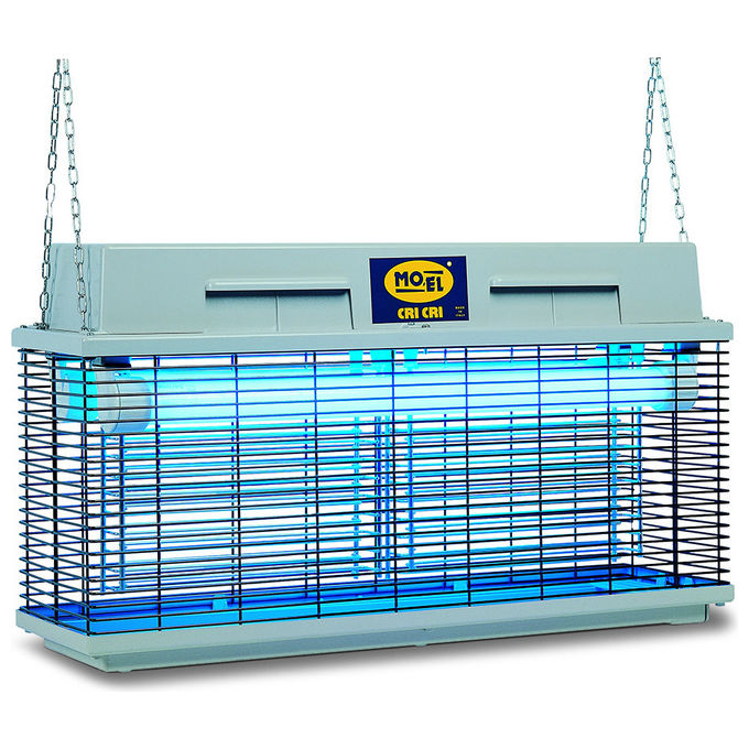 Moel 308E Cri Cri Elettroinsetticida Professionale 2x40W 80W IPX4 copertura 15-18 m colore Argento