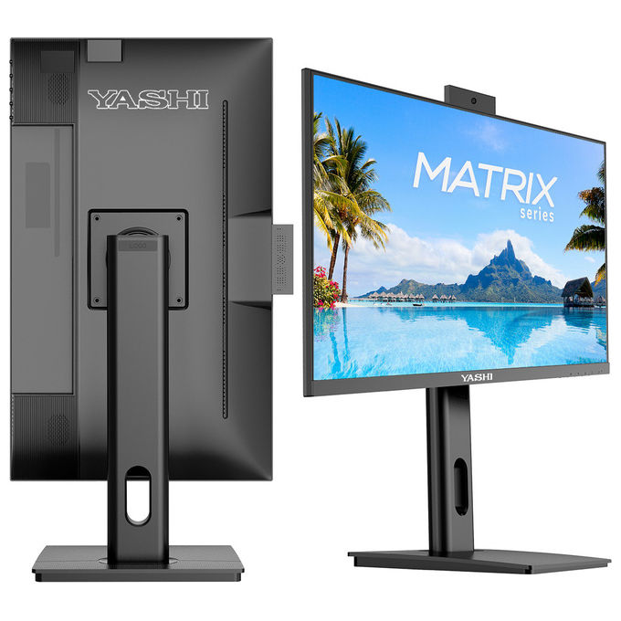 Yashi YZ2493 Monitor PC 24'' IPS Full HD 120Hz 1ms Webcam 5MP FreeSync Premium Hub USB colore Nero