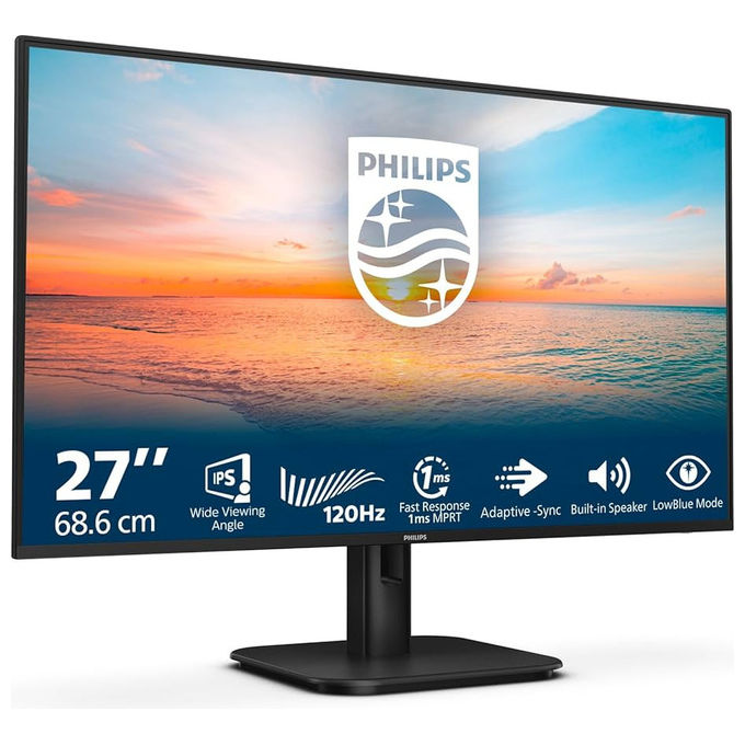 Philips 27E1N1200A Serie 1000 Monitor PC 27'' Full HD IPS 120 Hz 4 ms Adaptive Sync Altoparlanti colore Nero