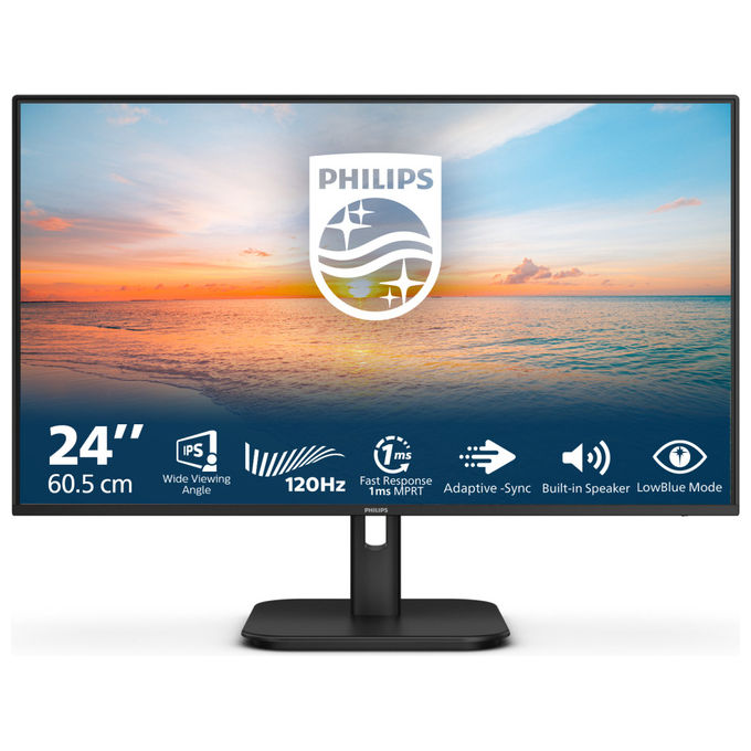 Philips 24E1N1200A-00 Serie 1000 Monitor PC 23.8'' IPS Full HD 1920x1080 120Hz 4ms VGA HDMI DisplayPort colore Nero