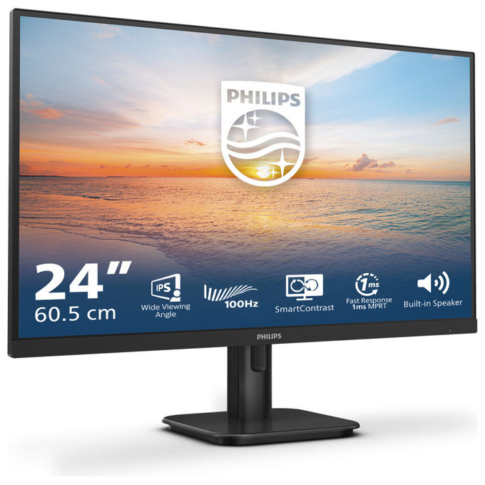 Philips 24E1N1200A-00 Serie 1000 Monitor PC 23.8'' IPS Full HD 1920x1080 120Hz 4ms VGA HDMI DisplayPort colore Nero