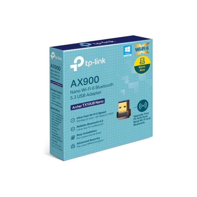 TP-Link ARCHER TX10UB NANO Adattatore USB Wi-Fi 6 AX900 Dual Band 2.4 GHz 5 GHz Bluetooth 5.3 colore Nero