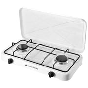 Melchioni Family 118360122 Minerva New Fornello a Gas 2 Fuochi GPL Acciaio Smaltato Griglia Removibile colore Bianco