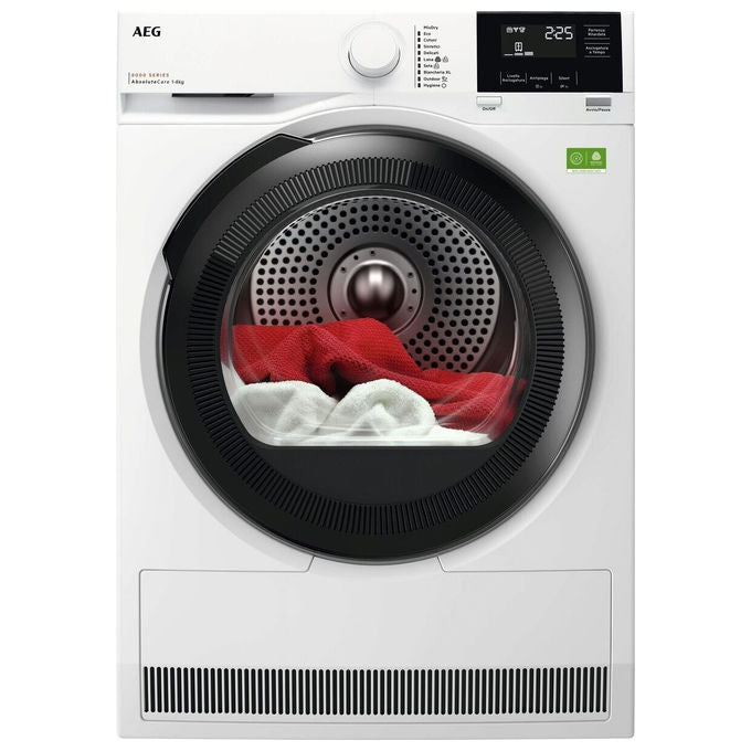 AEG TR8HGBG8B Serie 8000 AbsoluteCare Asciugatrice Pompa di Calore 8 Kg Classe B Inverter 63 dB (85x59,6x63,6 cm) colore Bianco