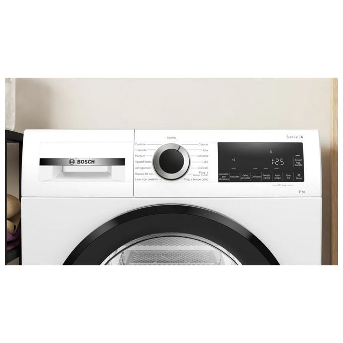 Bosch WQG24201IT Serie 6 Asciugatrice Pompa di Calore 9 Kg Classe D AutoDry 62 dB (84x60x61 cm) colore Bianco