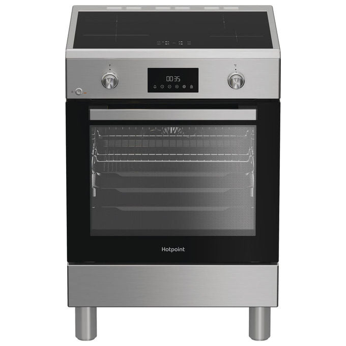 Hotpoint H6I8LMSAX Cucina a Libera Installazione Piano Induzione 4 Zone Forno Elettrico Ventilato 72 L 9 Funzioni Classe A (85x60x60 cm) colore Acciaio Inox