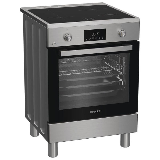 Hotpoint H6I8LMSAX Cucina a Libera Installazione Piano Induzione 4 Zone Forno Elettrico Ventilato 72 L 9 Funzioni Classe A (85x60x60 cm) colore Acciaio Inox