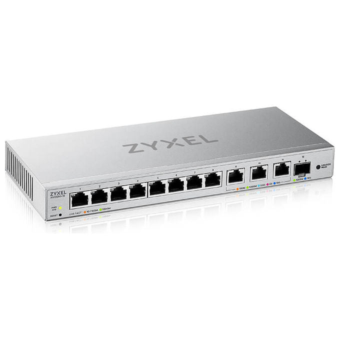 Zyxel XGS1250-12-ZZ0102F Switch Gestito L2 12 Porte 8x 1G 3x 10G 1x SFP+ 96 Gbit-s Fanless colore Grigio