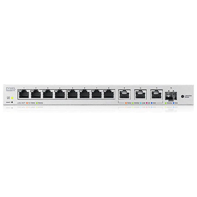 Zyxel XGS1250-12-ZZ0102F Switch Gestito L2 12 Porte 8x 1G 3x 10G 1x SFP+ 96 Gbit-s Fanless colore Grigio