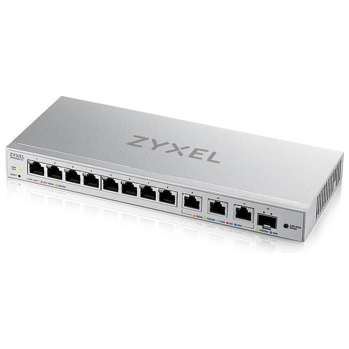Zyxel XGS1250-12-ZZ0102F Switch Gestito L2 12 Porte 8x 1G 3x 10G 1x SFP+ 96 Gbit-s Fanless colore Grigio