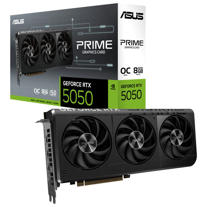 Asus PRIME-RTX5050-O8G Prime Scheda Grafica GeForce RTX 5050 OC 8GB GDDR6 2560 CUDA PCI Express 5.0 3 Ventole SFF Ready colore Nero