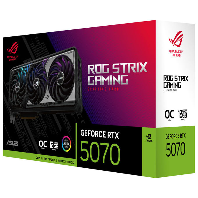 Asus ROG-STRIX-RTX5070-O12G-GAMING ROG Strix Scheda Grafica GeForce RTX 5070 OC 12 GB GDDR7 192bit PCIe 5.0 DLSS 4 colore Multicolore