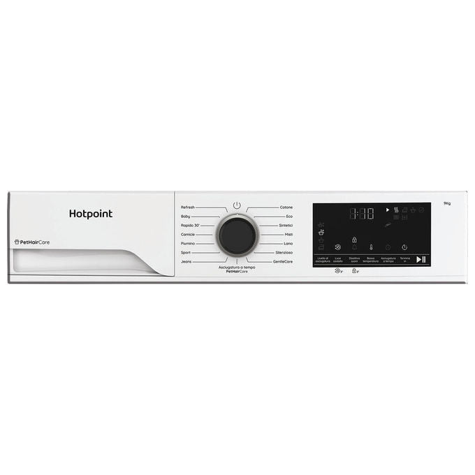 Hotpoint HPT94DBSIT Déclica Asciugatrice Pompa di Calore 9 Kg Classe C EasyIron PetHair 15 Programmi (85x60x67 cm) colore Bianco
