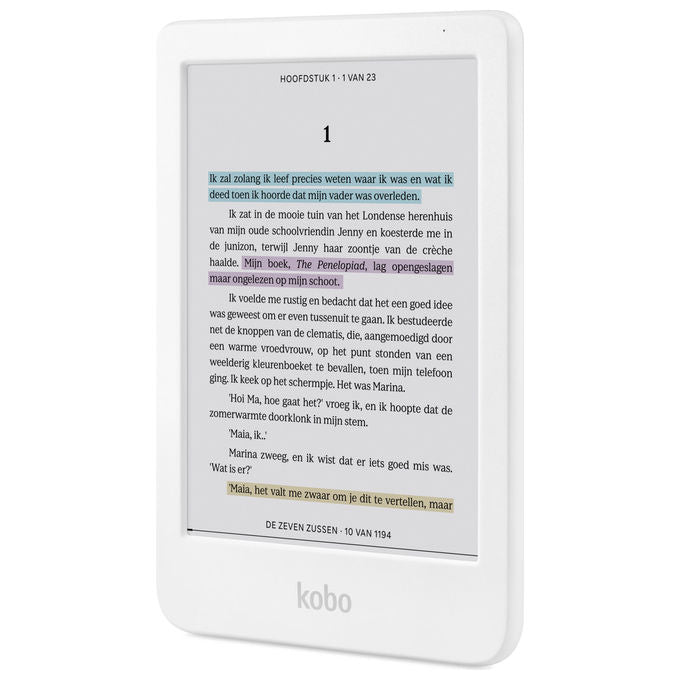 Kobo N367-KU-WH-K-CK Clara Colour eReader Touchscreen 6'' 16 GB Wi-Fi E Ink Kaleido IPX8 colore Bianco