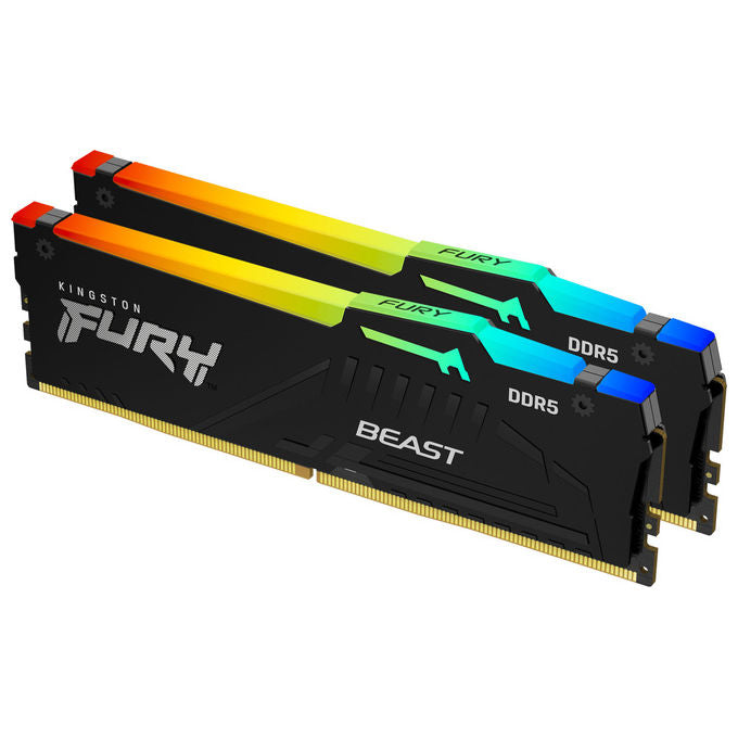 Kingston KF560C30BBEAK2-64 FURY Beast Kit Memoria RAM 64GB DDR5 6000MT-s CL30 288-pin DIMM RGB XMP EXPO colore Nero