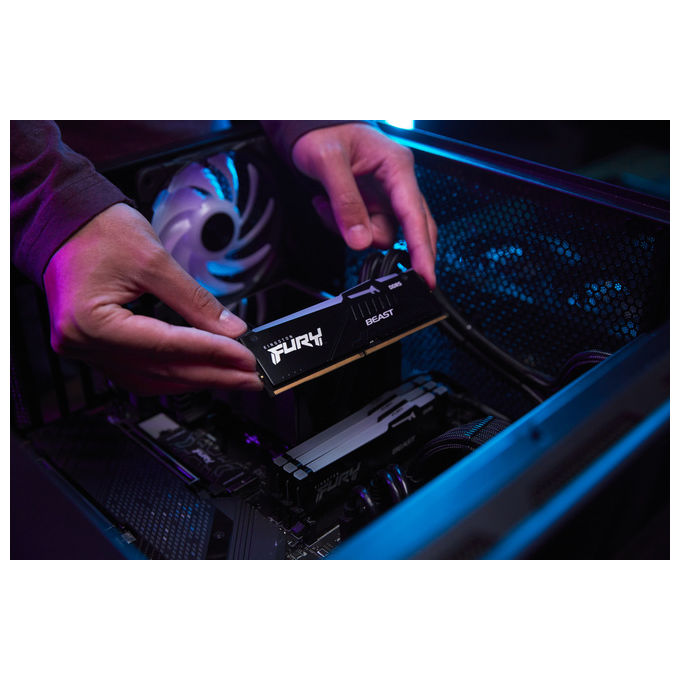 Kingston KF560C30BBEAK2-64 FURY Beast Kit Memoria RAM 64GB DDR5 6000MT-s CL30 288-pin DIMM RGB XMP EXPO colore Nero