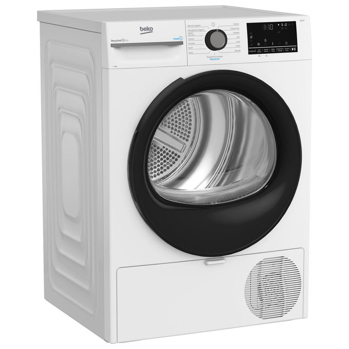 Beko BMGT491SBI Asciugatrice Pompa di Calore 9 Kg Classe C Motore Inverter SteamCure Display Digitale (85x60x67 cm) colore Bianco