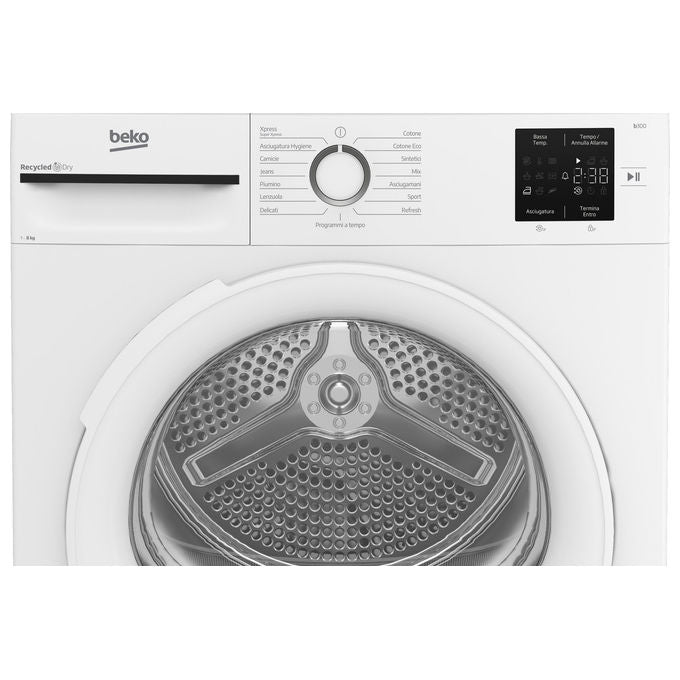 Beko BMT83EW NX Asciugatrice Pompa di Calore 8 Kg Classe D AquaWave EcoGentle 15 Programmi (85x60x55 cm) colore Bianco