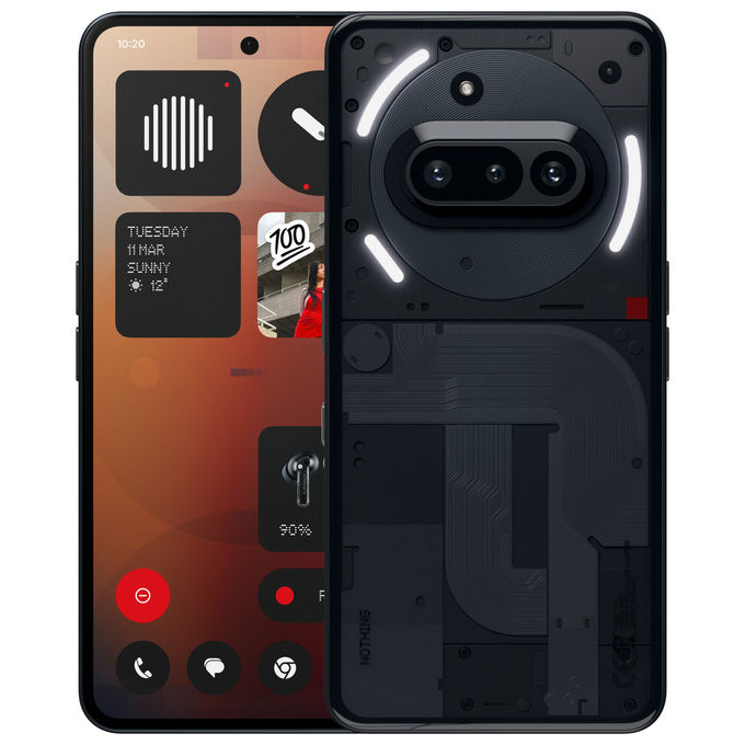 Nothing A059 Phone 3a Smartphone 5G 6.77'' 8GB 128GB Dual SIM Snapdragon 7s Gen 3 Tripla Camera 50MP Batteria 5000mAh colore Nero